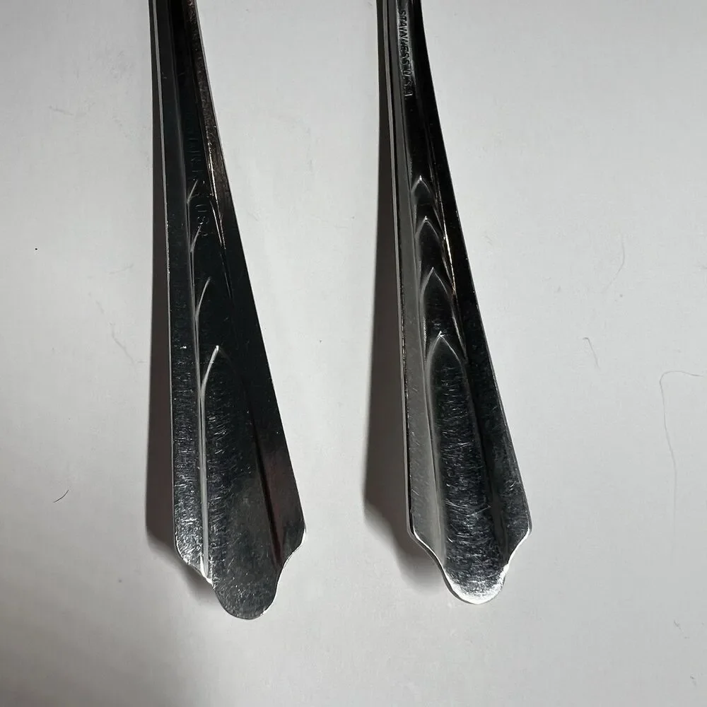 Vintage EKCO EKS7 Chevron Stainless Steel Flatware Dinner Fork Spoon Lot USA